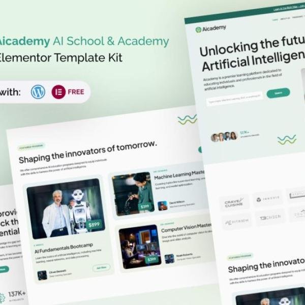 Aicademy Ai School Academy Elementor Template