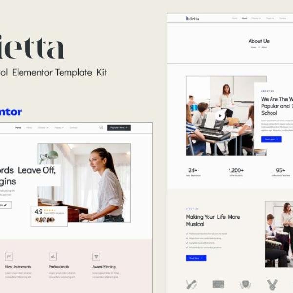 Arietta Music School Elementor Template Kit