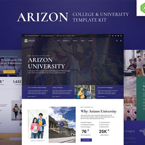 Arizon College University Elementor Template Kit