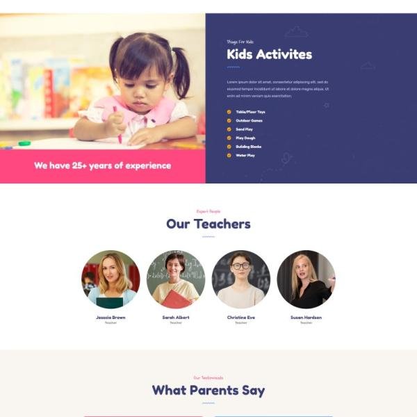 Bebio Kindergarten Baby Care Elementor Templat