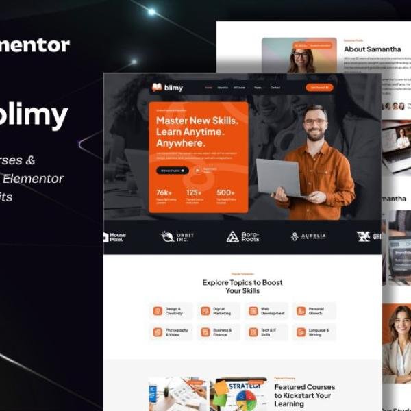 Blimy Online Courses Education Elementor Templ