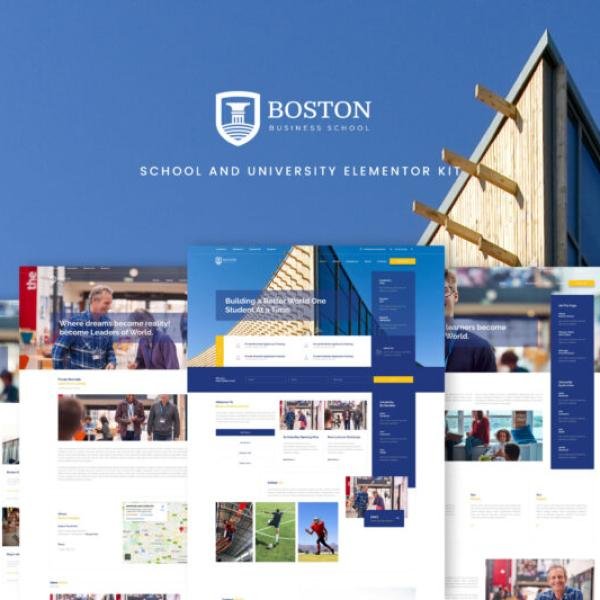 Boston School University Elementor Template Ki