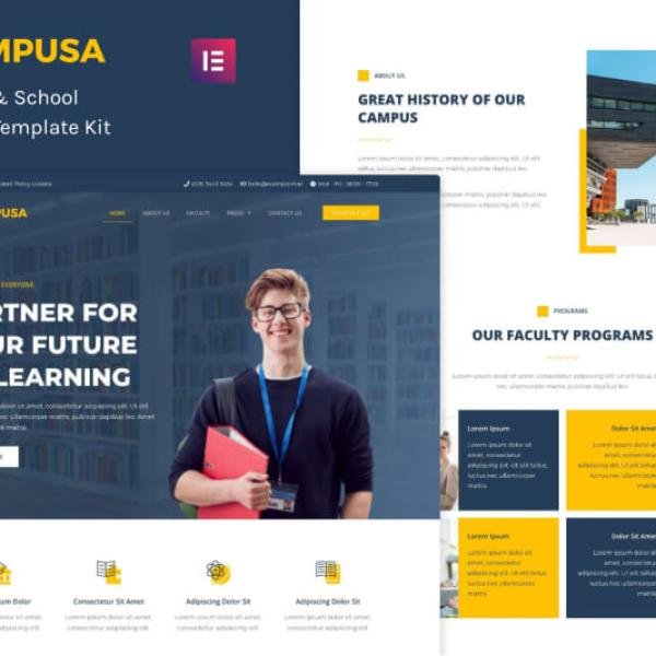Campusa University School Elementor Template K