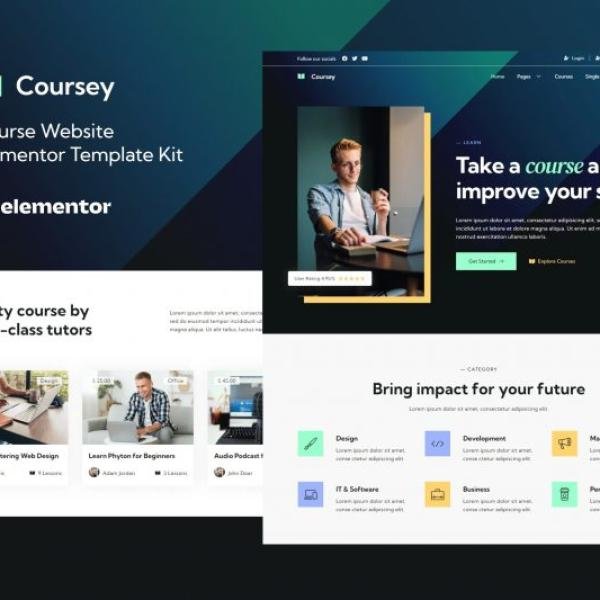 Coursey Online Courses Elementor Template Kit