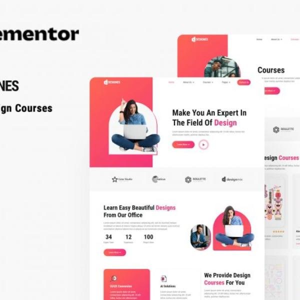 Designes Online Design Course Elementor Template
