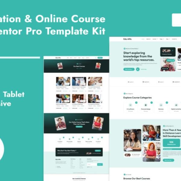 Edualfa Education Online Course Elementor Pro