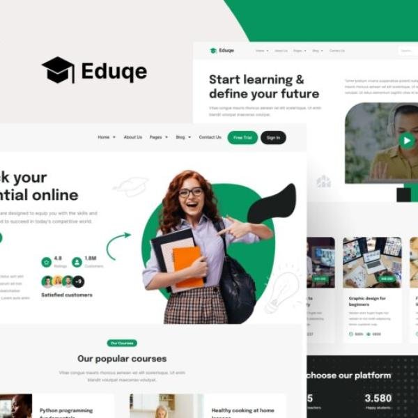 Eduqe Online Courses Elementor Pro Template Kit