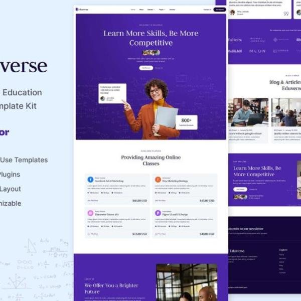 Eduverse Online Tutor Education Elementor Temp