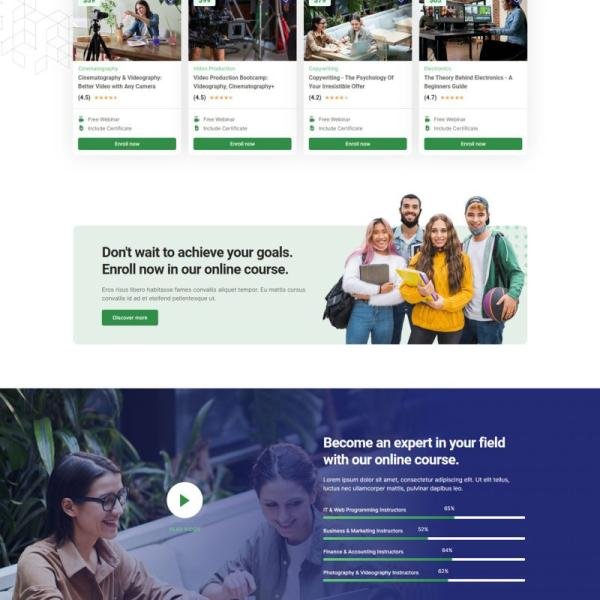 Ekursus Online Course Education Elementor Temp