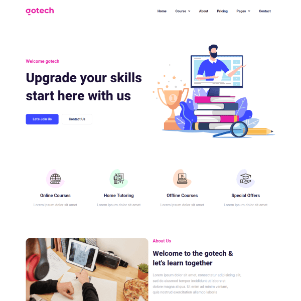 Gotech Online Course Elementor Template Kit