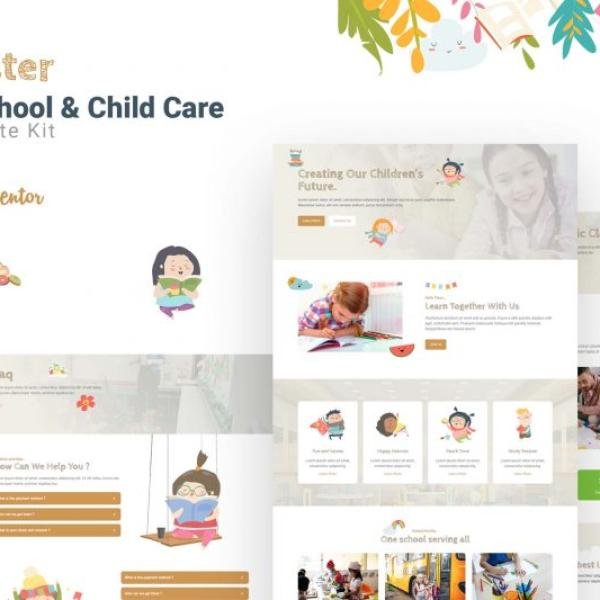 Kidster Preschool Childcare Elementor Template