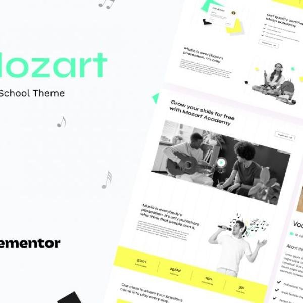 Mozart Music School Elementor Template Kit