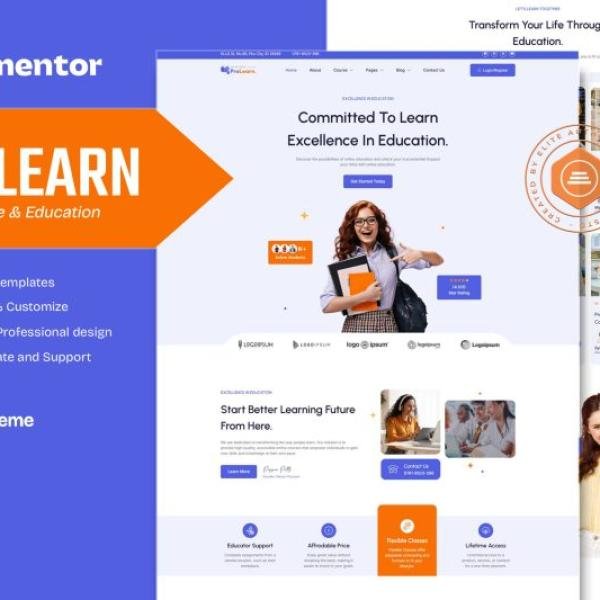 Prolearn Online Course Education Elementor Tem
