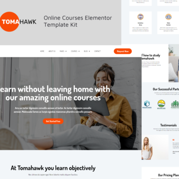 Tomahawk Online Courses Elementor Template Kit