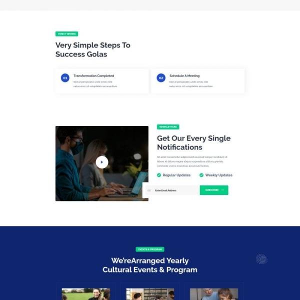 Wellern Coach Online Courses Elementor Template