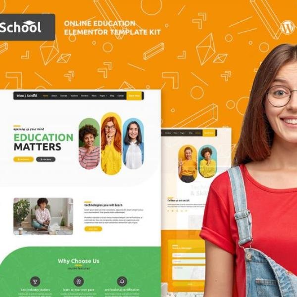 Wire School Online Education Elementor Template