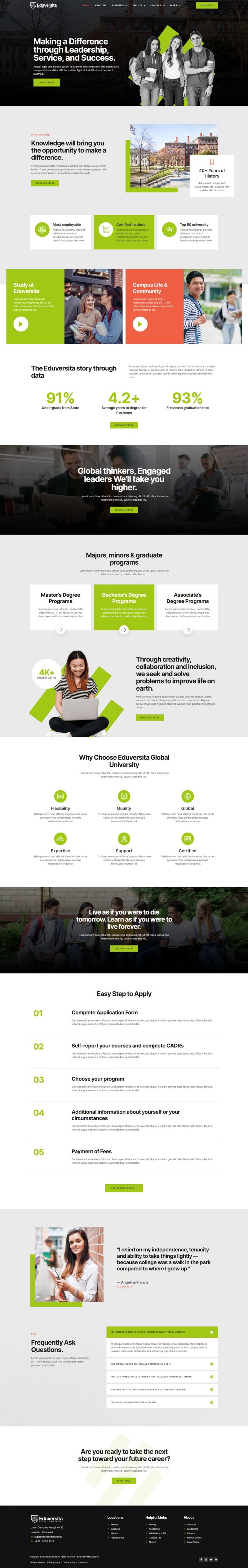 Eduversita University College Elementor Templa
